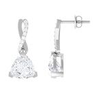 Sparkanite Jewels-Minimal Trilliant Cut Moissanite Drop Earrings