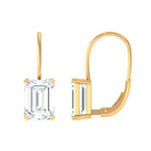 Minimal Emerald Cut Moissanite Drop Earrings D-VS1 - Sparkanite Jewels