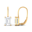 Minimal Emerald Cut Moissanite Drop Earrings D-VS1 - Sparkanite Jewels