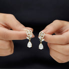 Sparkanite Jewels-Flower Inspired Moissanite Bridal Dangle Earrings