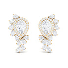 Sparkanite Jewels-Pear Shape Moissanite Cluster Cocktail Stud Earrings