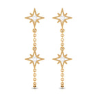 Sparkanite Jewels-Star Dangle Chain Earrings with Certified Moissanite