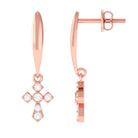 Sparkanite Jewels-Minimal Certified Moissanite Cross Drop Earrings