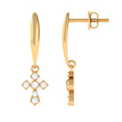 Sparkanite Jewels-Minimal Certified Moissanite Cross Drop Earrings