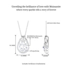 Oval Shape Moissanite Contemporary Teardrop Pendant Necklace D-VS1 8X10 MM - Sparkanite Jewels