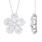 Sparkanite Jewels-Certified Moissanite Flower Pendant Necklace