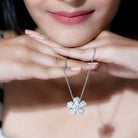 Sparkanite Jewels-Certified Moissanite Flower Pendant Necklace