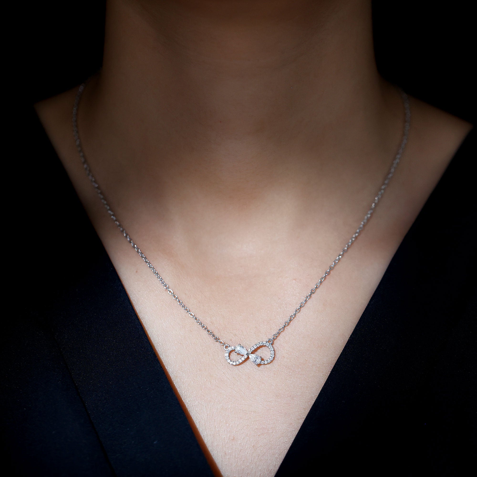 Sparkanite Jewels-Minimal Certified Moissanite Infinity Necklace