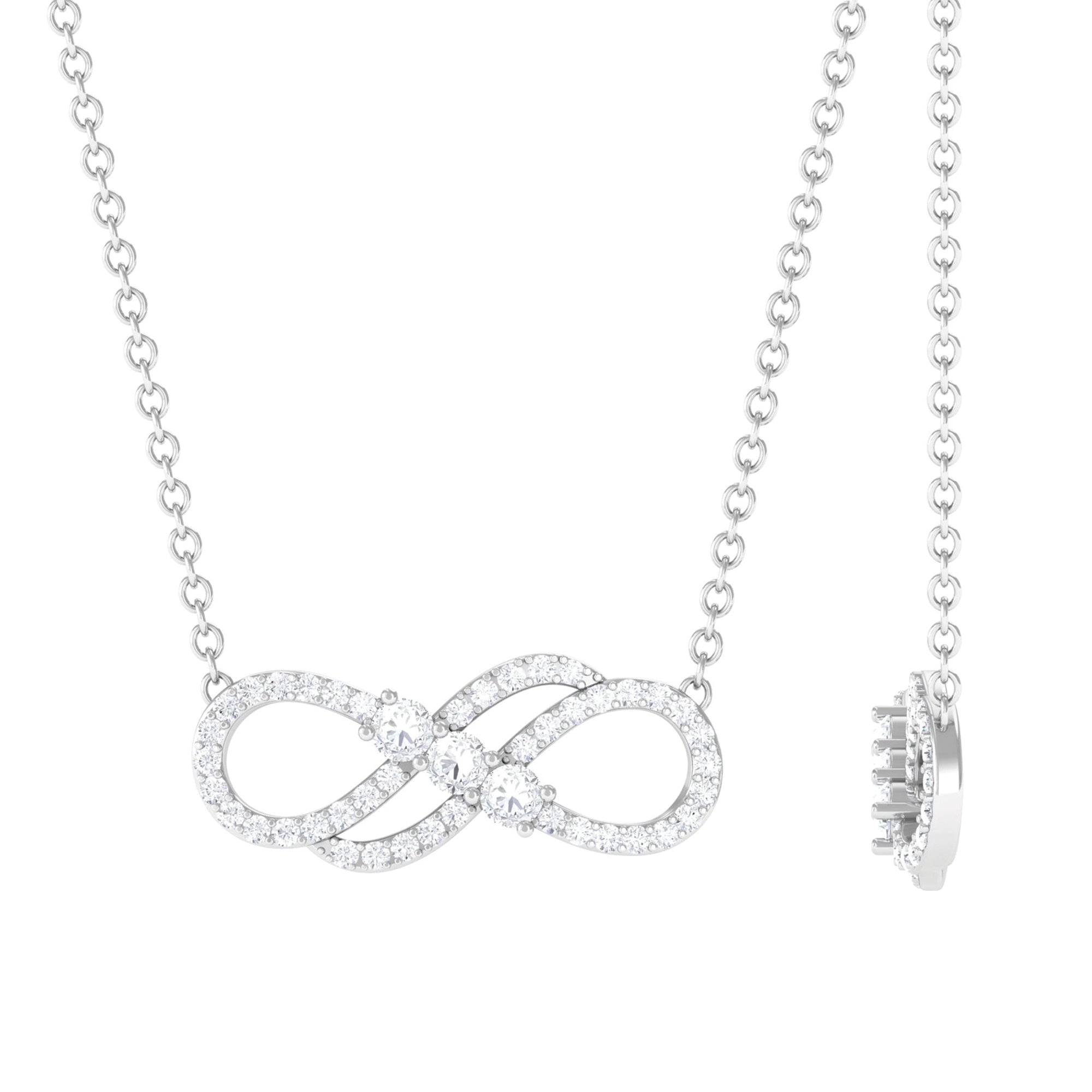 Sparkanite Jewels-Minimal Moissanite Infinity Necklace in Pave Setting