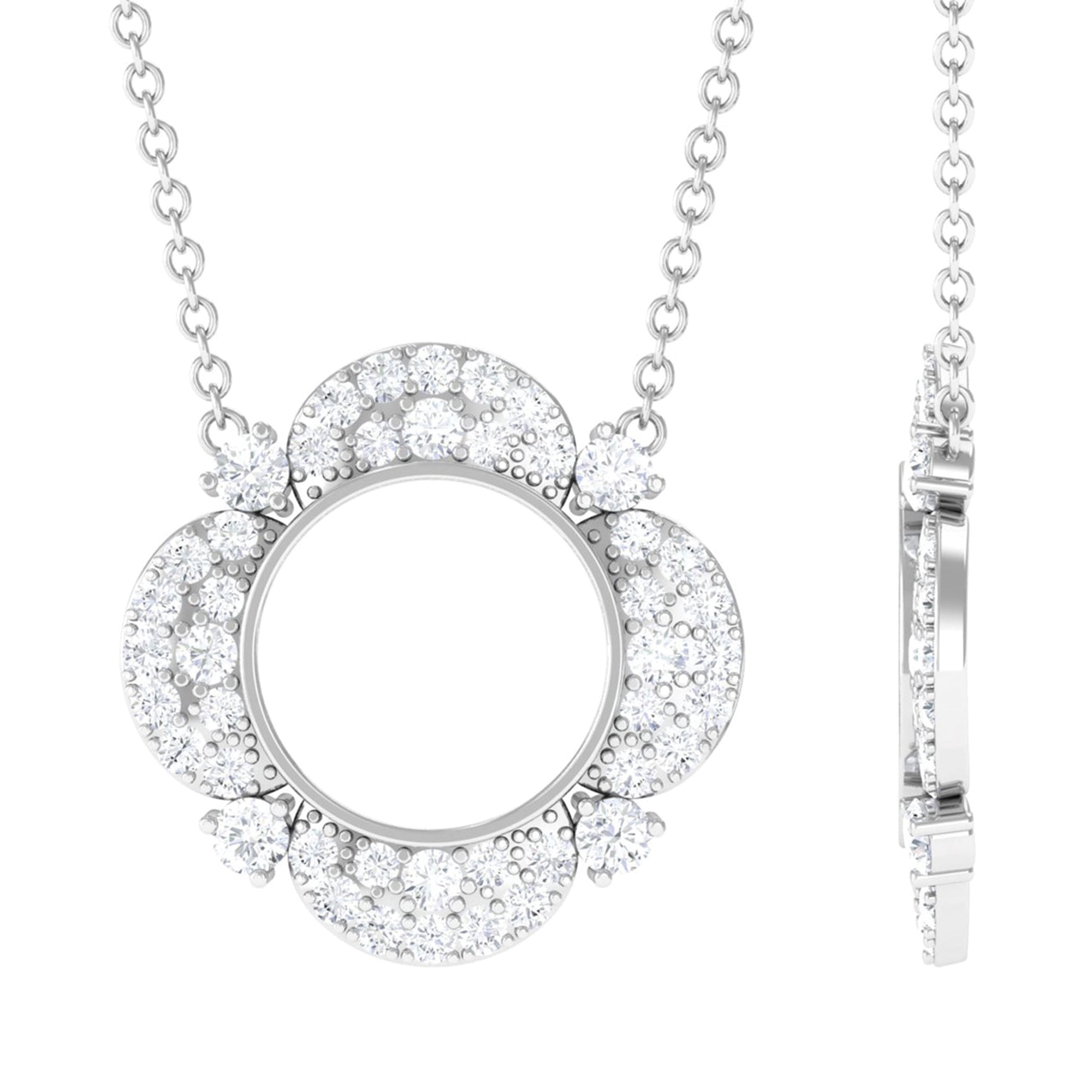 Sparkanite Jewels-Round Moissanite Eternity Necklace