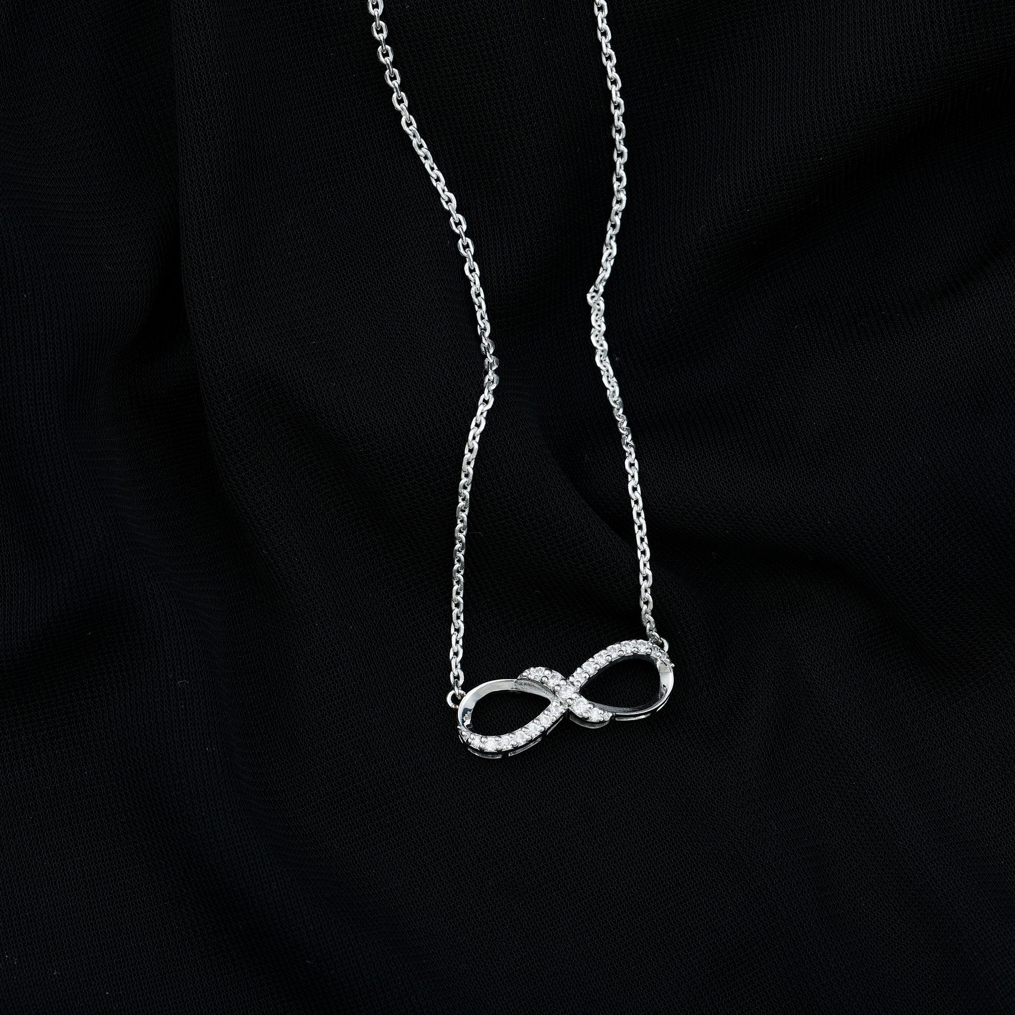 Sparkanite Jewels-Minimal Infinity Necklace with Certified Moissanite