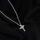 Sparkanite Jewels-Minimal Cross Heart Pendant Necklace with Certified Moissanite