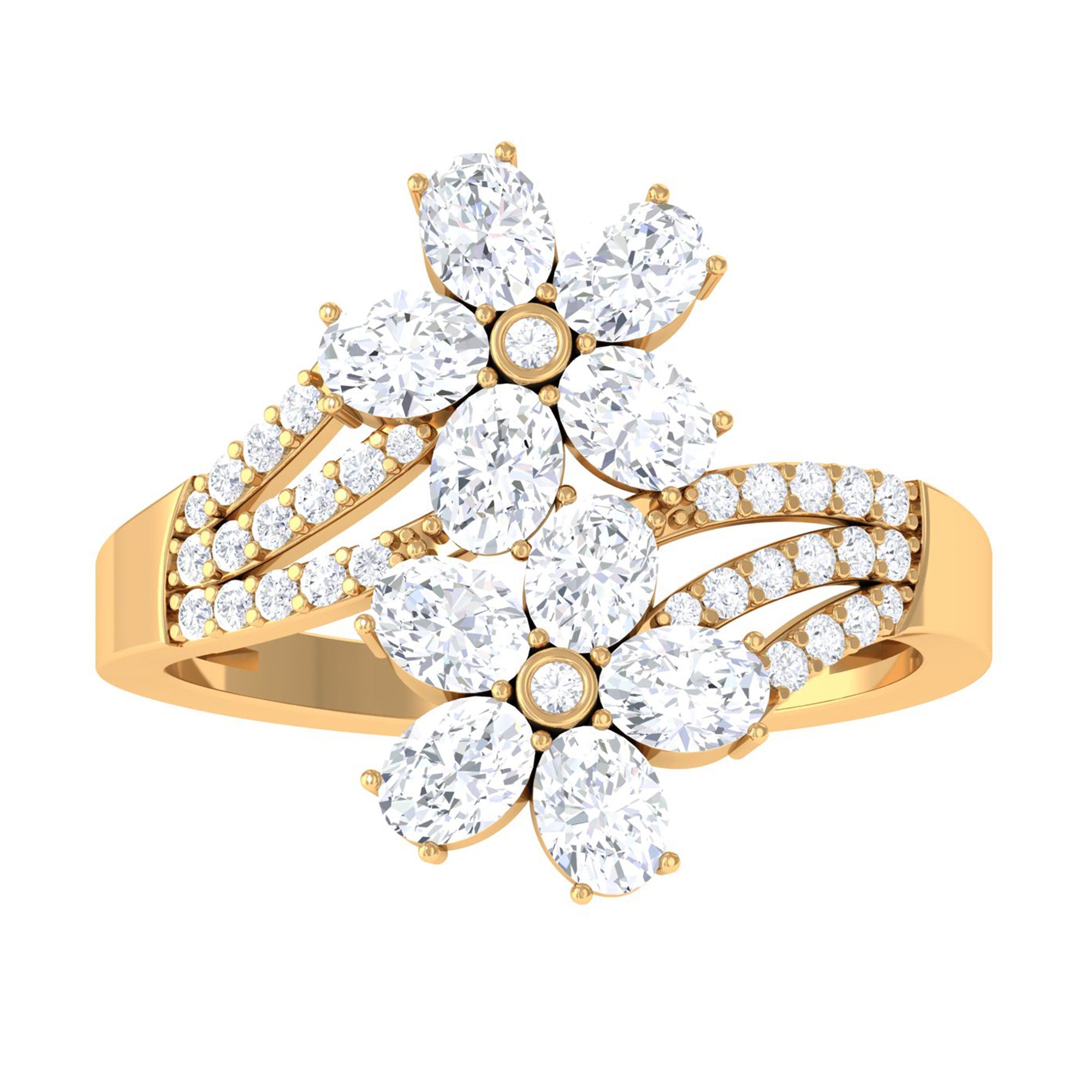 Sparkanite Jewels-Flower Inspired Moissanite Engagement Ring