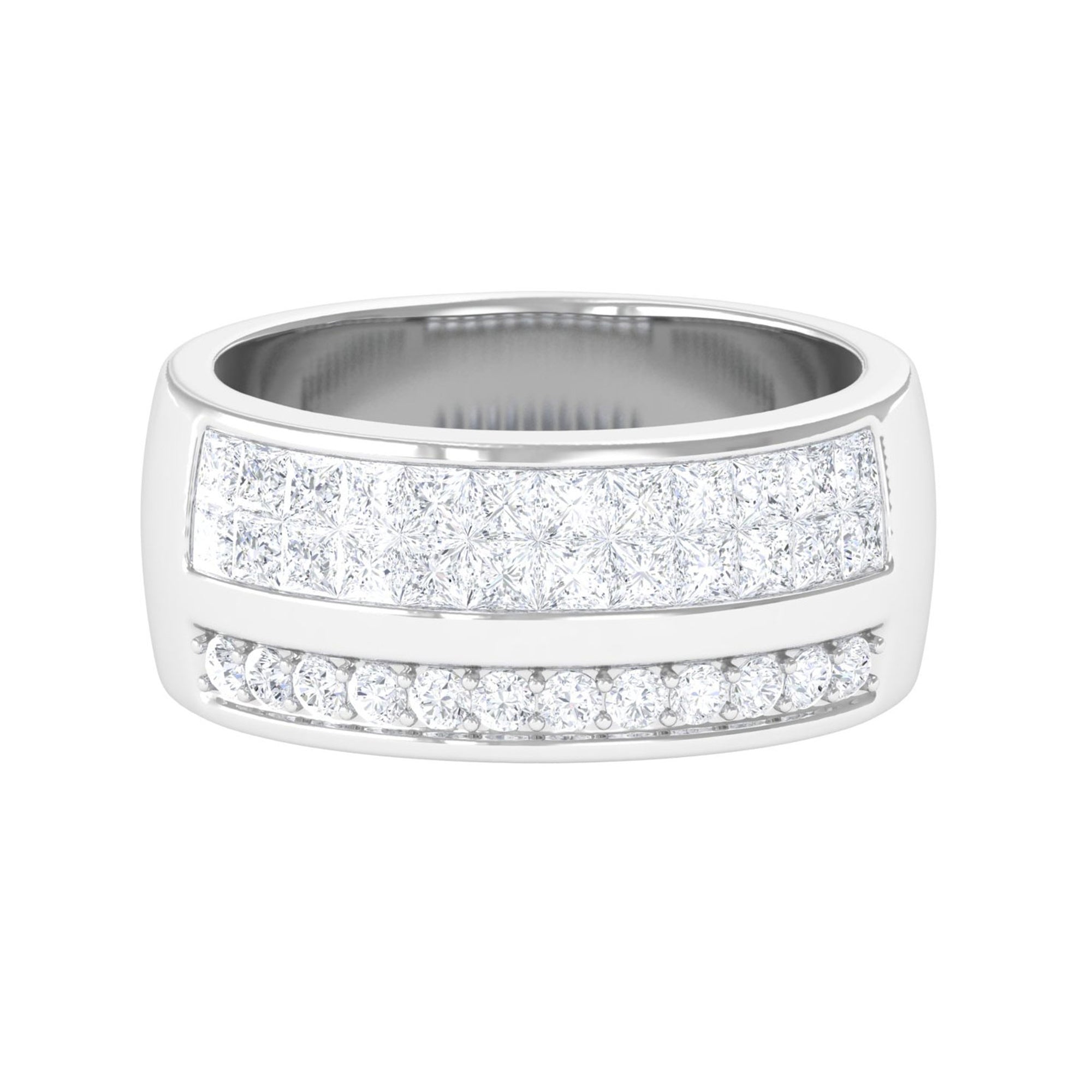 Sparkanite Jewels-Certified Moissanite Wide Wedding Band Ring