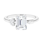 Emerald Cut Moissanite Solitaire Promise Ring D-VS1 6X8 MM - Sparkanite Jewels