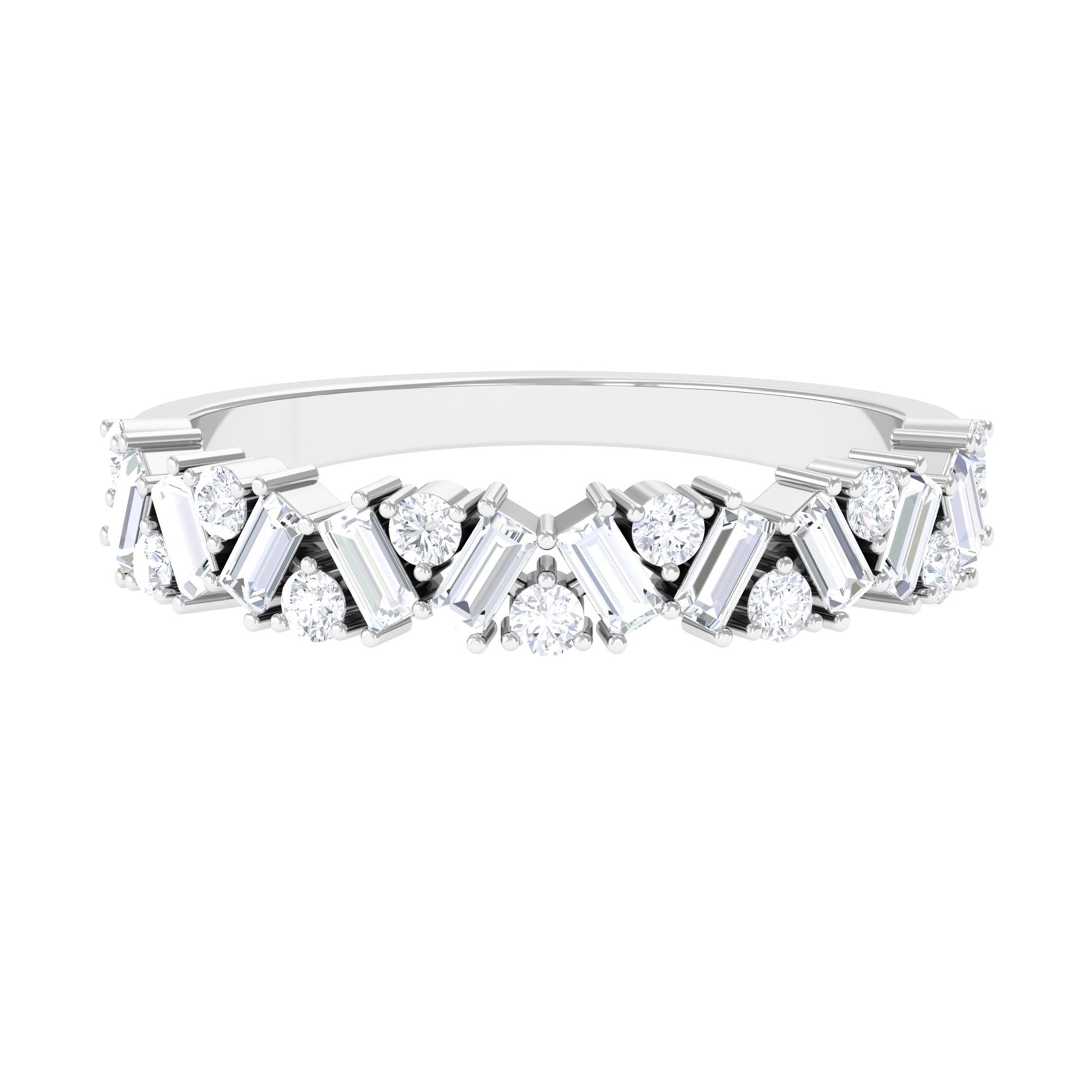 Moissanite Minimal Half Eternity Ring D-VS1 - Sparkanite Jewels