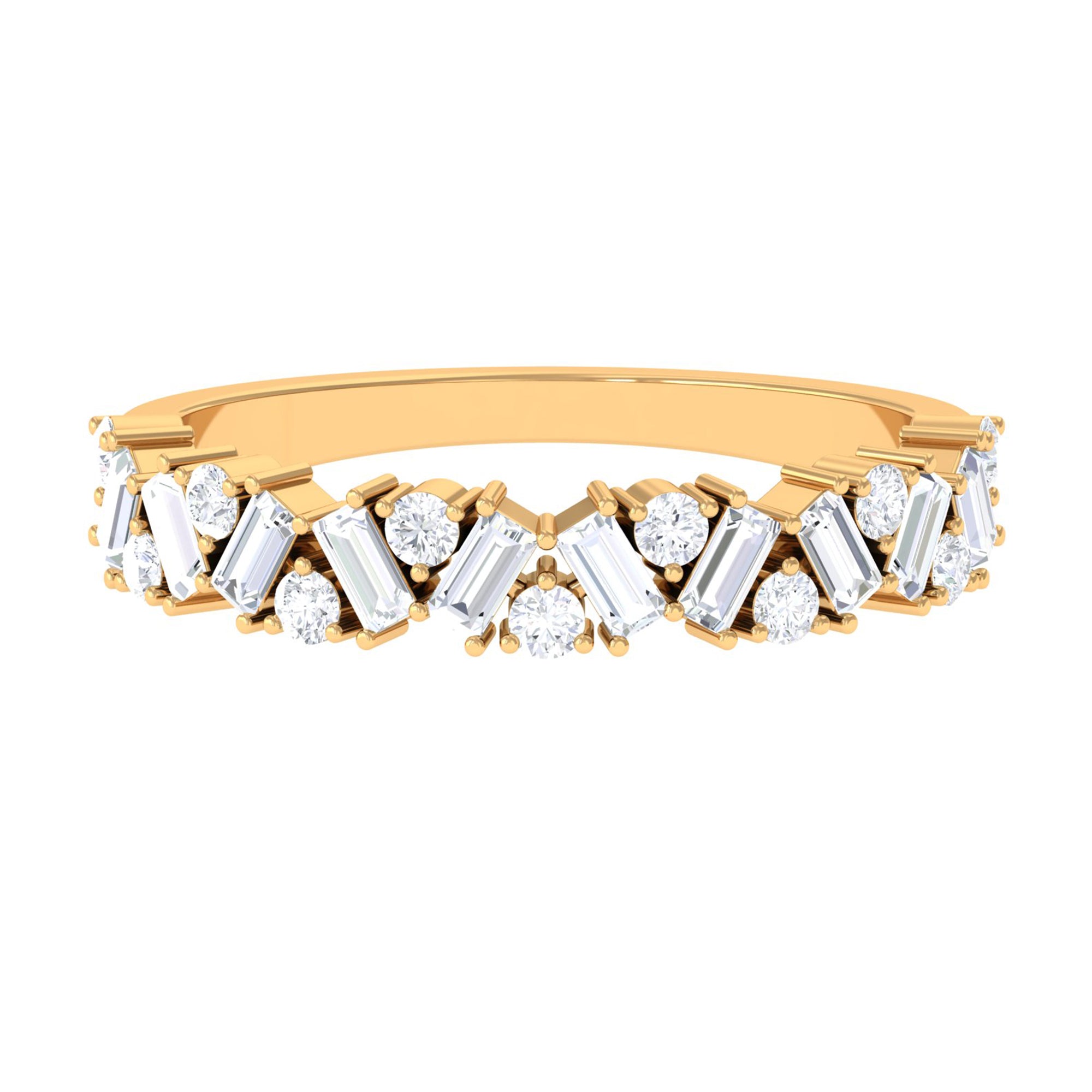 Moissanite Minimal Half Eternity Ring D-VS1 - Sparkanite Jewels