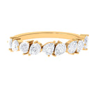 Pear Shape Moissanite Half Eternity Ring D-VS1 - Sparkanite Jewels