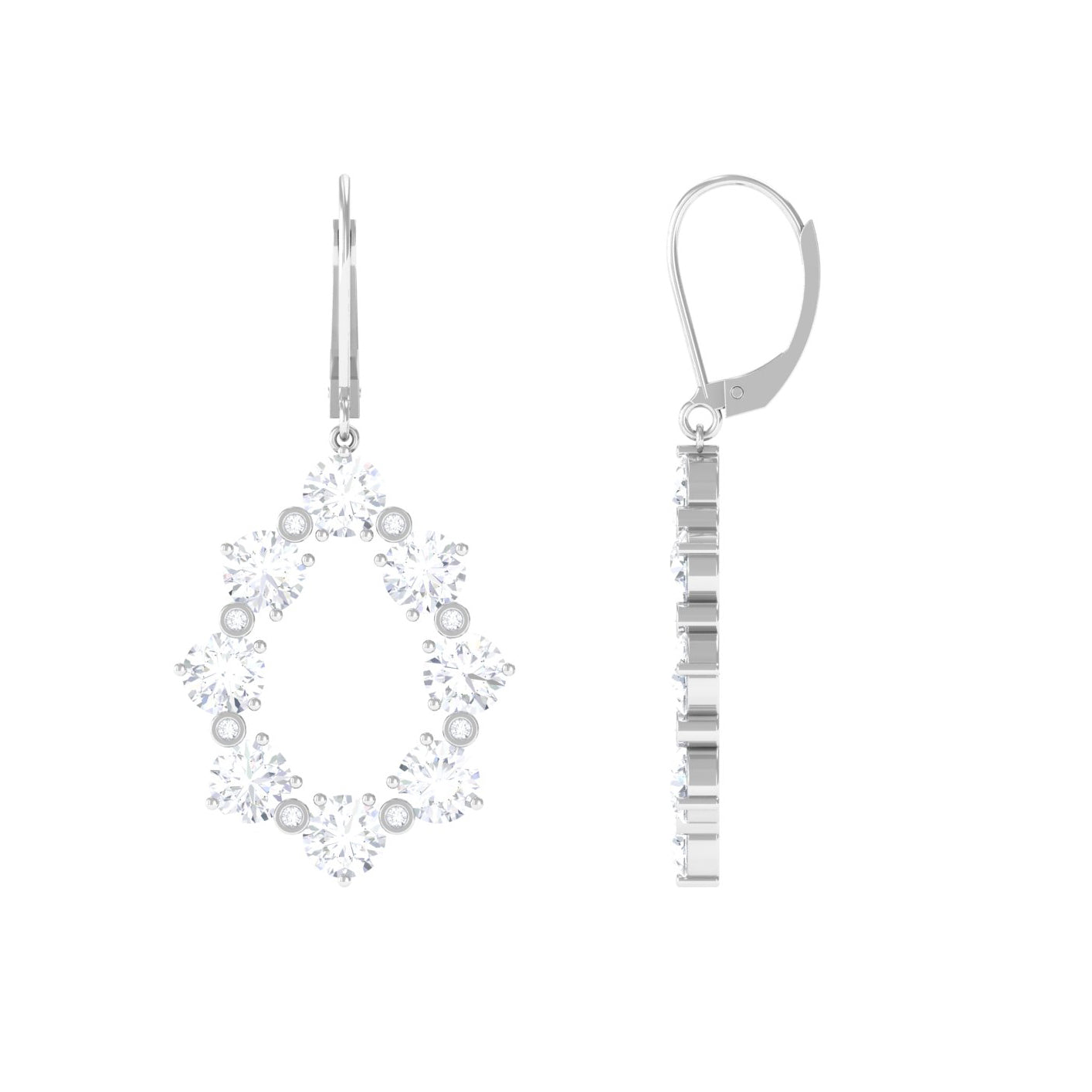 Minimal Moissanite Eternity Drop Earring D-VS1 - Sparkanite Jewels